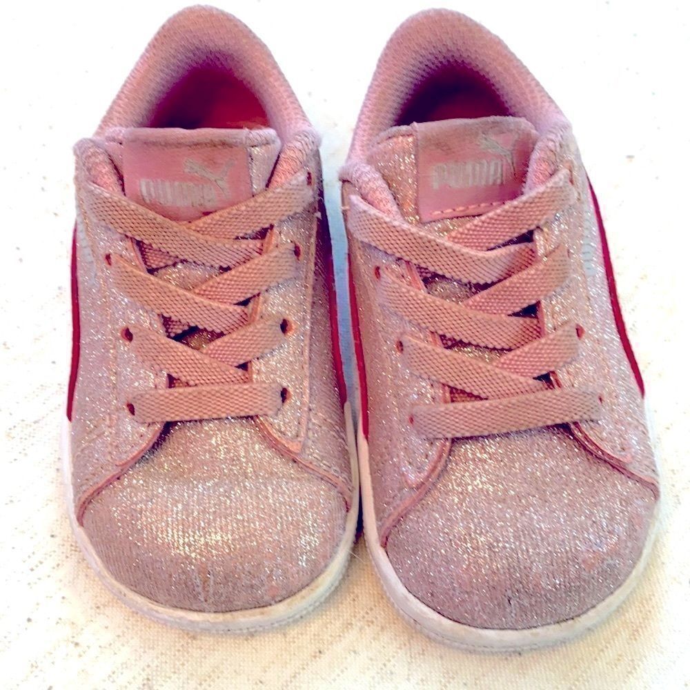 Baby Girl Pink Sparkly Puma Shoes - Picture 2 of 6